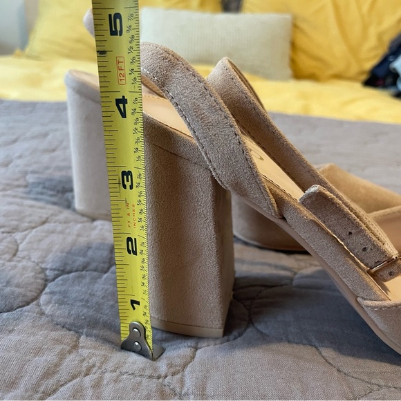 ASOS nude suede heels, wide, size 7.5 - Picture 9 of 13